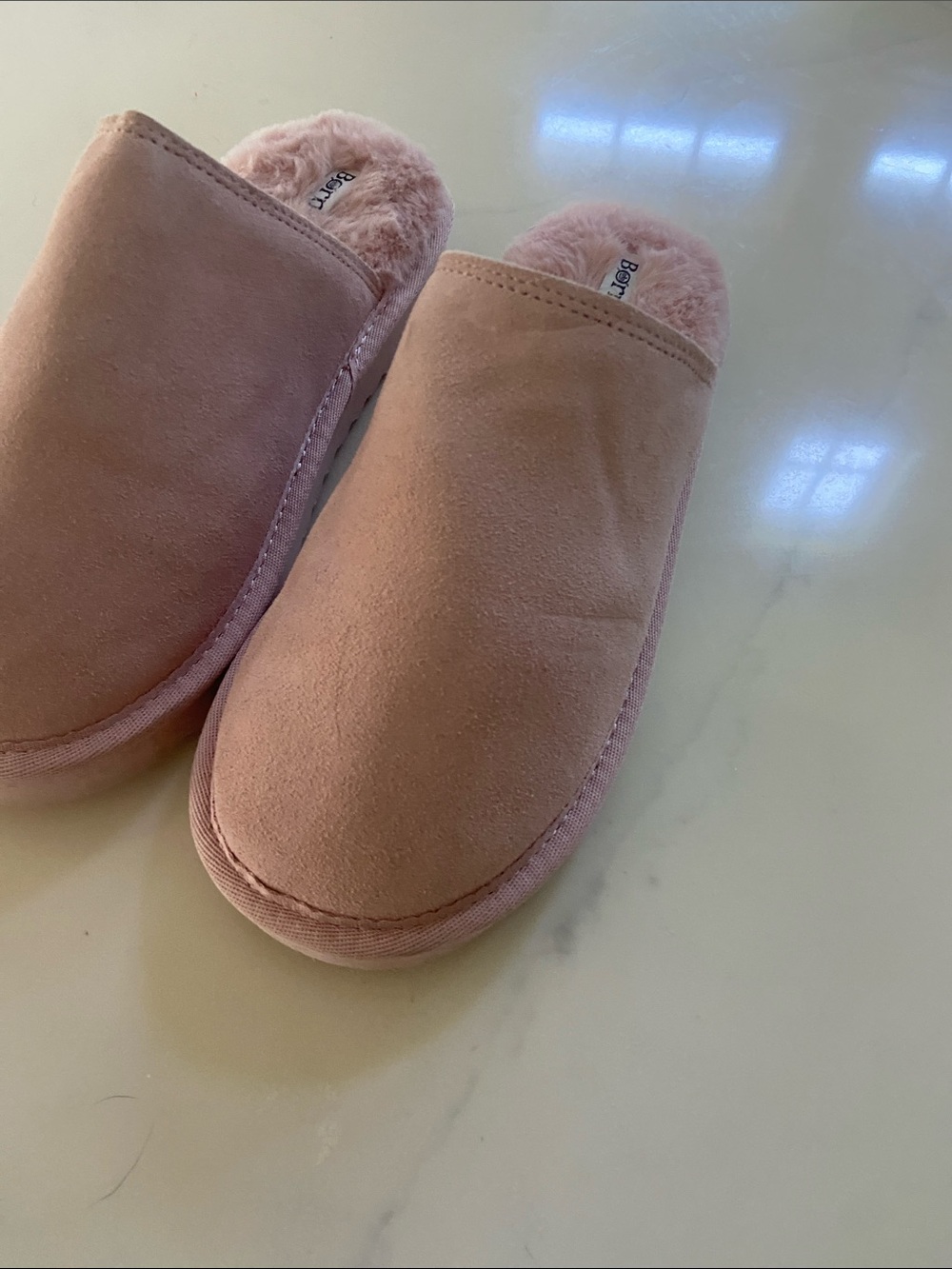 Born Blush Pink Faux Suede Slip-On Slippers - Picture 15 of 15